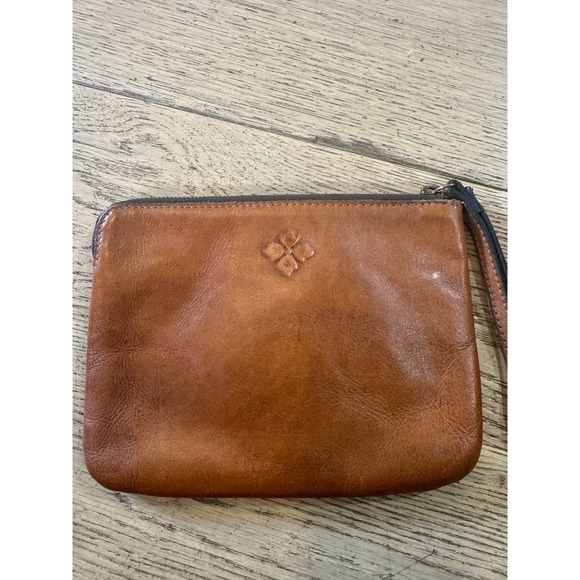 Patricia Nash Leather Wristlet Clutch Handbag Tooled Floral Design Brown - Picture 3 of 8